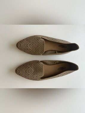 Seychelles Taupe Perforated Pointed Flats